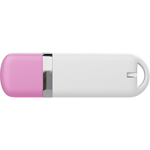 USB-Stick StylishDrive 2.0 , weiß / rosa MB , 16 GB , Gummiplastik, Kunststoff MB , 6,20cm x 0,75cm x 2,00cm (Länge x Höhe x Breite), Bild 2