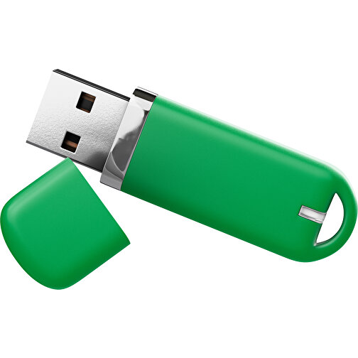 USB-Stick StylishDrive 2.0 , grün MB , 8 GB , Gummiplastik, Kunststoff MB , 6,20cm x 0,75cm x 2,00cm (Länge x Höhe x Breite), Bild 1