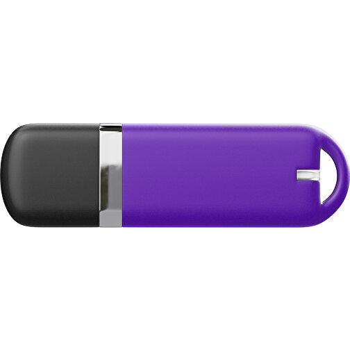 USB-Stick StylishDrive 2.0 , violet /schwarz MB , 8 GB , Gummiplastik, Kunststoff MB , 6,20cm x 0,75cm x 2,00cm (Länge x Höhe x Breite), Bild 2