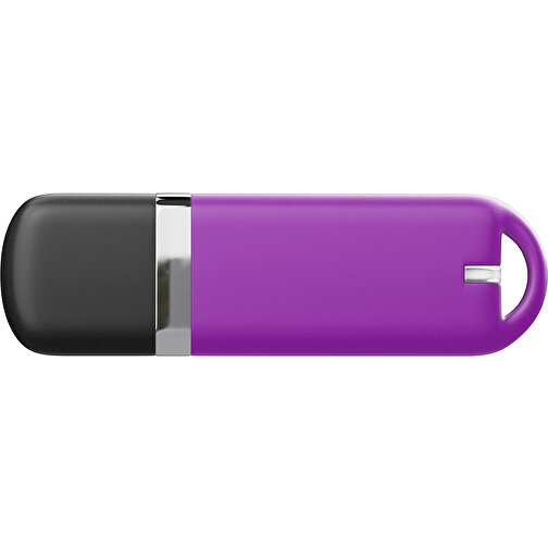 USB-Stick StylishDrive 2.0 , dunkelmagenta /schwarz MB , 8 GB , Gummiplastik, Kunststoff MB , 6,20cm x 0,75cm x 2,00cm (Länge x Höhe x Breite), Bild 2