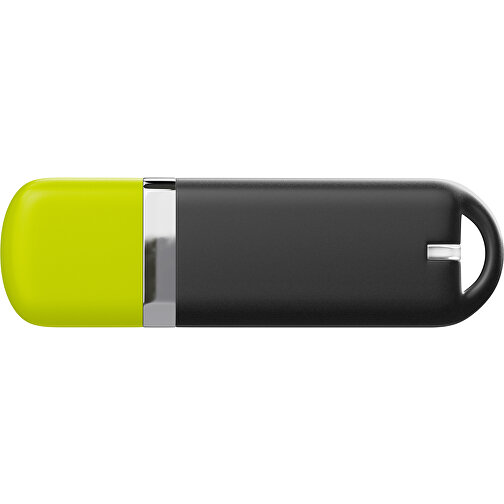 USB-Stick StylishDrive 2.0 , schwarz / hellgrün MB , 8 GB , Gummiplastik, Kunststoff MB , 6,20cm x 0,75cm x 2,00cm (Länge x Höhe x Breite), Bild 2