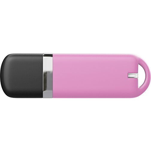 USB-Stick StylishDrive 2.0 , rosa /schwarz MB , 4 GB , Gummiplastik, Kunststoff MB , 6,20cm x 0,75cm x 2,00cm (Länge x Höhe x Breite), Bild 2