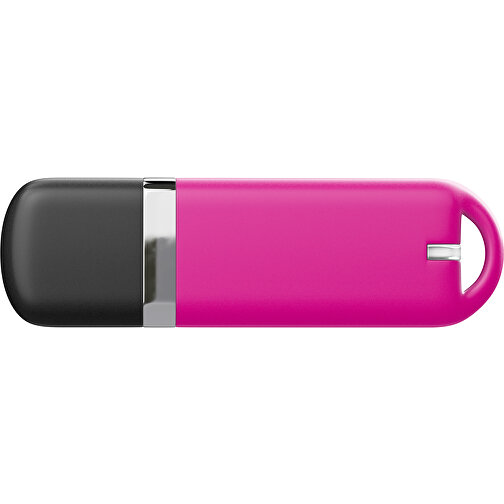 USB-Stick StylishDrive 2.0 , pink /schwarz MB , 4 GB , Gummiplastik, Kunststoff MB , 6,20cm x 0,75cm x 2,00cm (Länge x Höhe x Breite), Bild 2