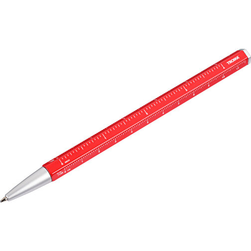 TROIKA Multitasking-Kugelschreiber CONSTRUCTION BASIC , Troika, rot, silberfarben, Aluminium, Metall, 15,00cm x 1,00cm x 1,00cm (Länge x Höhe x Breite), Bild 1