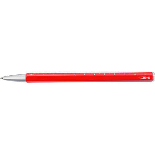 TROIKA Multitasking-Kugelschreiber CONSTRUCTION BASIC , Troika, rot, silberfarben, Aluminium, Metall, 15,00cm x 1,00cm x 1,00cm (Länge x Höhe x Breite), Bild 2