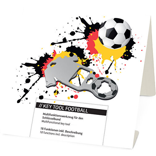 ROMINOX® Key Tool Football / Fussball (18 Funktionen) Im Motiv-Mäppchen Deutschland Fussballfan , Edelstahl, 7,00cm x 0,23cm x 3,20cm (Länge x Höhe x Breite), Bild 2