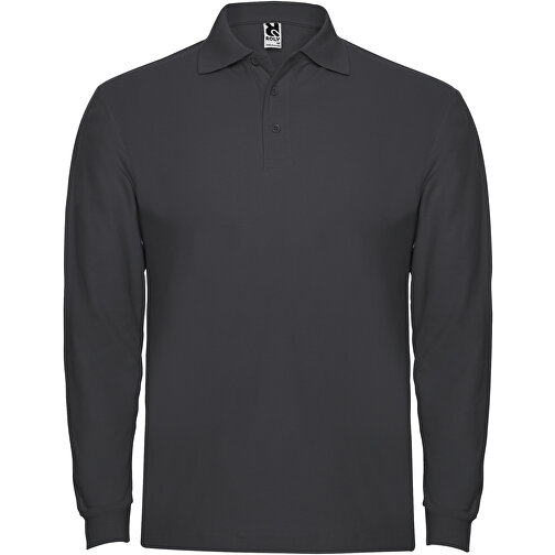 Estrella Langarm Poloshirt Für Herren , dark lead, Piqué Strick 100% Baumwolle, 220 g/m2, XL, , Bild 1