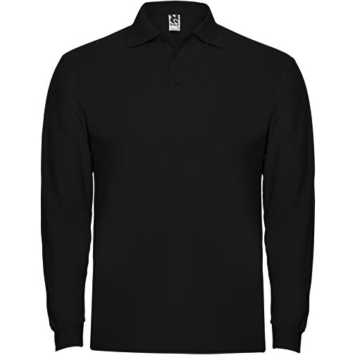 Estrella Langarm Poloshirt Für Herren , schwarz, Piqué Strick 100% Baumwolle, 220 g/m2, 3XL, , Bild 1