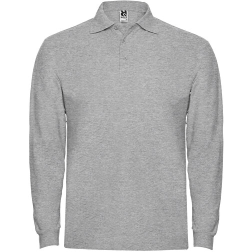 Estrella Langarm Poloshirt Für Herren , marl grey, Piqué Strick 100% Baumwolle, 220 g/m2, 3XL, , Bild 1
