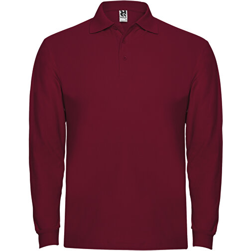 Estrella Langarm Poloshirt Für Herren , garnet, Piqué Strick 100% Baumwolle, 220 g/m2, M, , Bild 1