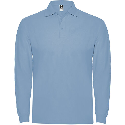 Estrella Langarm Poloshirt Für Herren , himmelblau, Piqué Strick 100% Baumwolle, 220 g/m2, XL, , Bild 1
