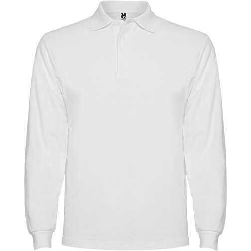 Estrella Langarm Poloshirt Für Herren , weiß, Piqué Strick 100% Baumwolle, 220 g/m2, M, , Bild 1
