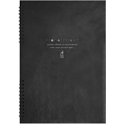 EcoNotebook NA4 Wiederverwendbares Notizbuch Mit PU-Ledercover , schwarz, Recyceltes Papier, PU beschichteter Karton, Metall, 33,00cm x 4,50cm x 25,00cm (Länge x Höhe x Breite), Bild 1