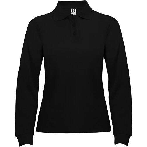 Estrella Langarm Poloshirt Für Damen , schwarz, Piqué Strick 100% Baumwolle, 220 g/m2, 2XL, , Bild 1