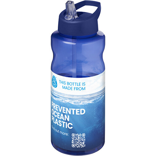 H2O Active® Eco Big Base 1L Sportflasche Mit Ausgussdeckel , blau, PCR Kunststoff, 72% PP Kunststoff, 17% SAN Kunststoff, 11% PE Kunststoff, 21,80cm (Höhe), Bild 2