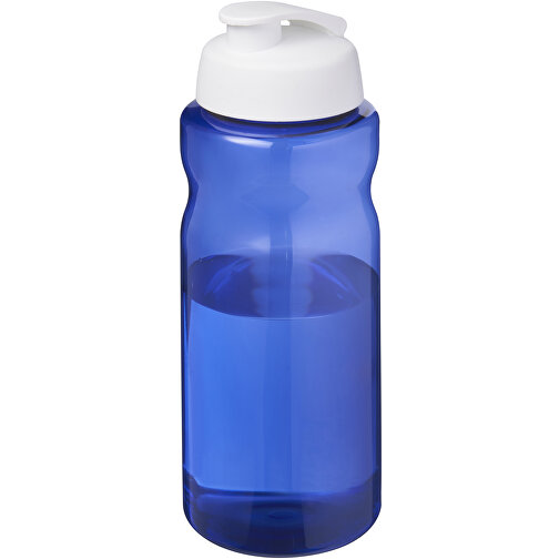 H2O Active® Eco Big Base 1L Sportflasche Mit Klappdeckel , blau / weiß, PCR Kunststoff, PP Kunststoff, 22,10cm (Höhe), Bild 1