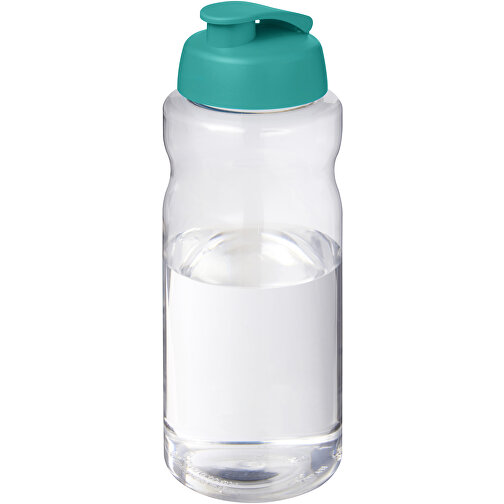 H2O Active® Big Base 1L Sportflasche Mit Klappdeckel , aquablau, PET Kunststoff, PP Kunststoff, 22,10cm (Höhe), Bild 1
