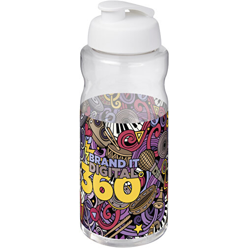 H2O Active® Big Base 1L Sportflasche Mit Klappdeckel , weiß, PET Kunststoff, PP Kunststoff, 22,10cm (Höhe), Bild 2