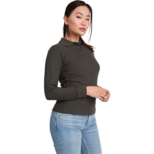 Estrella Langarm Poloshirt Für Damen , grass green, Piqué Strick 100% Baumwolle, 220 g/m2, L, , Bild 5