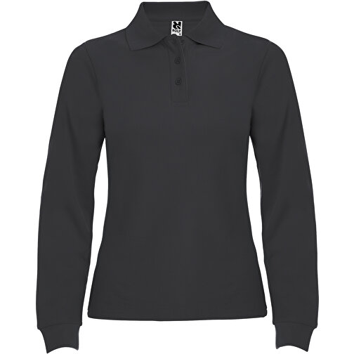 Estrella Langarm Poloshirt Für Damen , dark lead, Piqué Strick 100% Baumwolle, 220 g/m2, M, , Bild 1