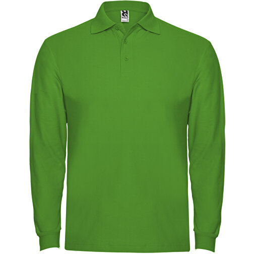 Estrella Langarm Poloshirt Für Herren , grass green, Piqué Strick 100% Baumwolle, 220 g/m2, L, , Bild 1