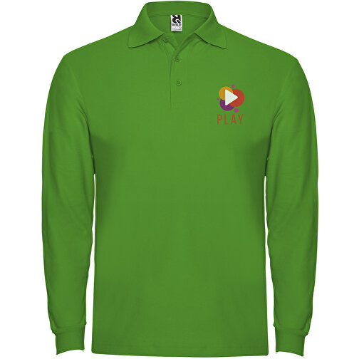 Estrella Langarm Poloshirt Für Herren , grass green, Piqué Strick 100% Baumwolle, 220 g/m2, L, , Bild 2