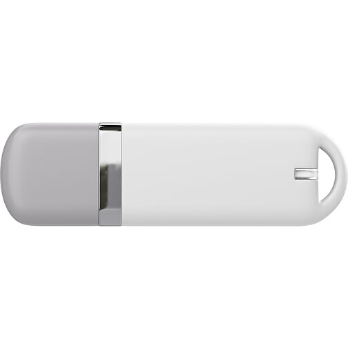 USB-Stick StylishDrive 2.0 , weiß / hellgrau MB , 2 GB , Gummiplastik, Kunststoff MB , 6,20cm x 0,75cm x 2,00cm (Länge x Höhe x Breite), Bild 2