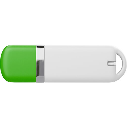 USB-Stick StylishDrive 2.0 , weiß / grasgrün MB , 2 GB , Gummiplastik, Kunststoff MB , 6,20cm x 0,75cm x 2,00cm (Länge x Höhe x Breite), Bild 2