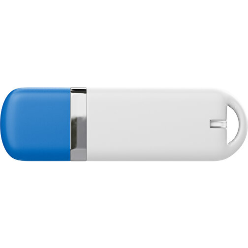 USB-Stick StylishDrive 2.0 , weiß / kobaltblau MB , 2 GB , Gummiplastik, Kunststoff MB , 6,20cm x 0,75cm x 2,00cm (Länge x Höhe x Breite), Bild 2