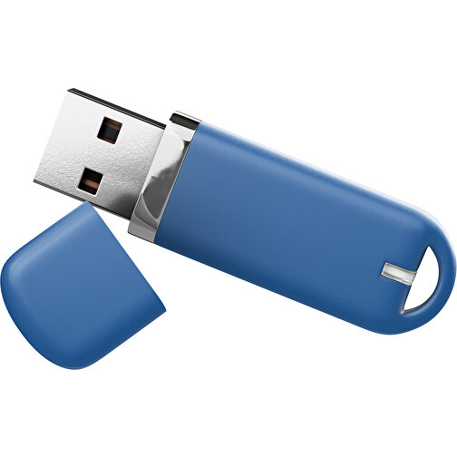 USB-Stick StylishDrive 2.0 , dunkelblau MB , 1 GB , Gummiplastik, Kunststoff MB , 6,20cm x 0,75cm x 2,00cm (Länge x Höhe x Breite), Bild 1