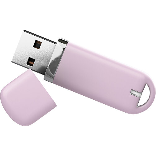 USB-Stick StylishDrive 2.0 , zartrosa MB , 1 GB , Gummiplastik, Kunststoff MB , 6,20cm x 0,75cm x 2,00cm (Länge x Höhe x Breite), Bild 1