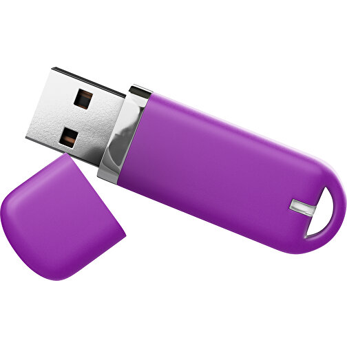 USB-Stick StylishDrive 2.0 , dunkelmagenta MB , 1 GB , Gummiplastik, Kunststoff MB , 6,20cm x 0,75cm x 2,00cm (Länge x Höhe x Breite), Bild 1