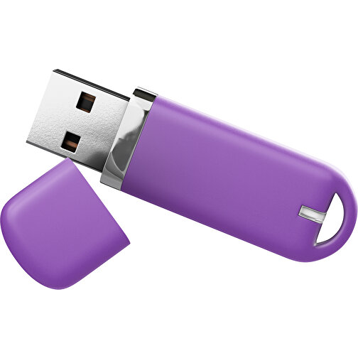 USB-Stick StylishDrive 2.0 , lavendellila MB , 1 GB , Gummiplastik, Kunststoff MB , 6,20cm x 0,75cm x 2,00cm (Länge x Höhe x Breite), Bild 1