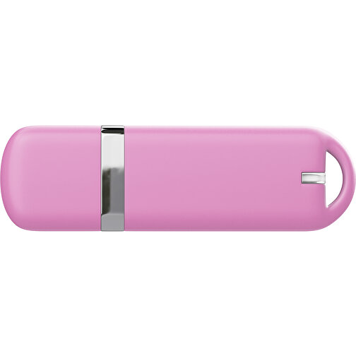 USB-Stick StylishDrive 2.0 , rosa MB , 1 GB , Gummiplastik, Kunststoff MB , 6,20cm x 0,75cm x 2,00cm (Länge x Höhe x Breite), Bild 2