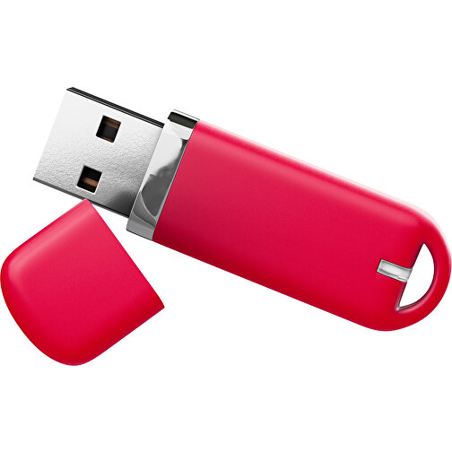 USB-Stick StylishDrive 2.0 , ampelrot MB , 1 GB , Gummiplastik, Kunststoff MB , 6,20cm x 0,75cm x 2,00cm (Länge x Höhe x Breite), Bild 1