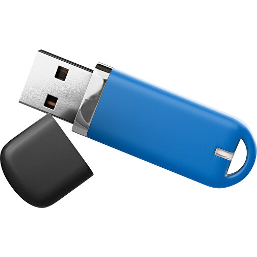 USB-Stick StylishDrive 2.0 , kobaltblau /schwarz MB , 1 GB , Gummiplastik, Kunststoff MB , 6,20cm x 0,75cm x 2,00cm (Länge x Höhe x Breite), Bild 1