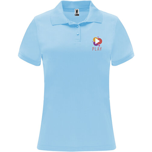 Monzha Sport Poloshirt Für Damen , himmelblau, Piqué Strick 100% Polyester, 150 g/m2, M, , Bild 2