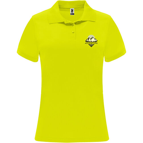 Monzha Sport Poloshirt Für Damen , fluor yellow, Piqué Strick 100% Polyester, 150 g/m2, M, , Bild 2