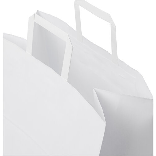 Kraftpapiertasche 80-90 G/m² Mit Flachen Griffen – XL , weiß, Kraftpapier, 34,00cm x 35,00cm x 20,00cm (Länge x Höhe x Breite), Bild 4