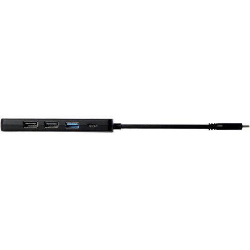 Loop Multimedia-Adapter Aus Recyceltem RCS Kunststoff USB 2.0-3.0 Mit HDMI-Anschluss , schwarz, Recycelter ABS Kunststoff, 9,00cm x 1,30cm x 3,00cm (Länge x Höhe x Breite), Bild 7