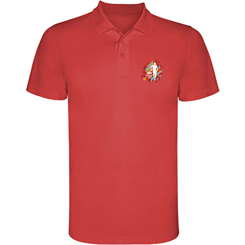 Monzha Sport Poloshirt Für Herren , rot, Piqué Strick 100% Polyester, 150 g/m2, 3XL, , Bild 2