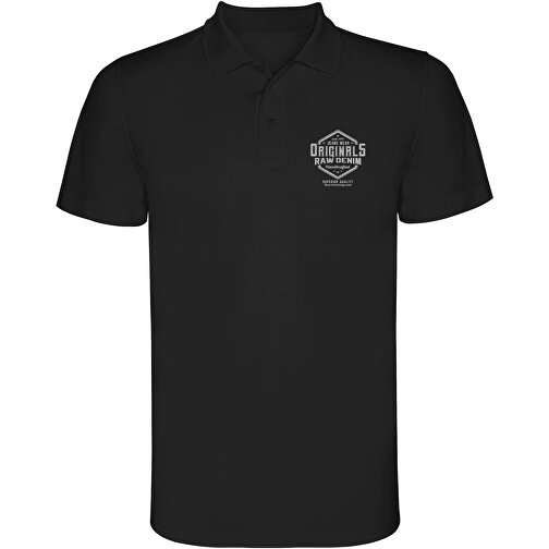 Monzha Sport Poloshirt Für Herren , schwarz, Piqué Strick 100% Polyester, 150 g/m2, 3XL, , Bild 2