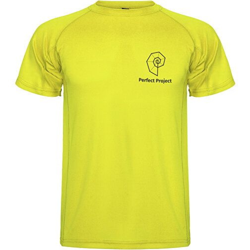 Montecarlo Sport T-Shirt Für Herren , fluor yellow, Piqué Strick 100% Polyester, 150 g/m2, 2XL, , Bild 2