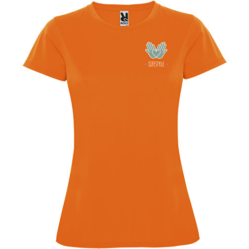 Montecarlo Sport T-Shirt Für Damen , fluor orange, Piqué Strick 100% Polyester, 150 g/m2, 2XL, , Bild 2