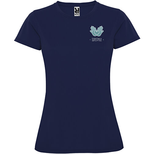 Montecarlo Sport T-Shirt Für Damen , navy blue, Piqué Strick 100% Polyester, 150 g/m2, L, , Bild 2