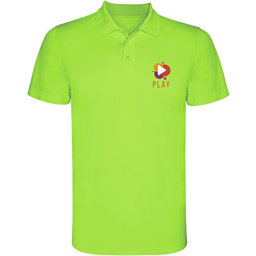 Monzha Sport Poloshirt Für Herren , lime / green lime, Piqué Strick 100% Polyester, 150 g/m2, XL, , Bild 2