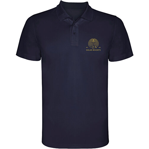 Monzha Sport Poloshirt Für Herren , navy blue, Piqué Strick 100% Polyester, 150 g/m2, XL, , Bild 2