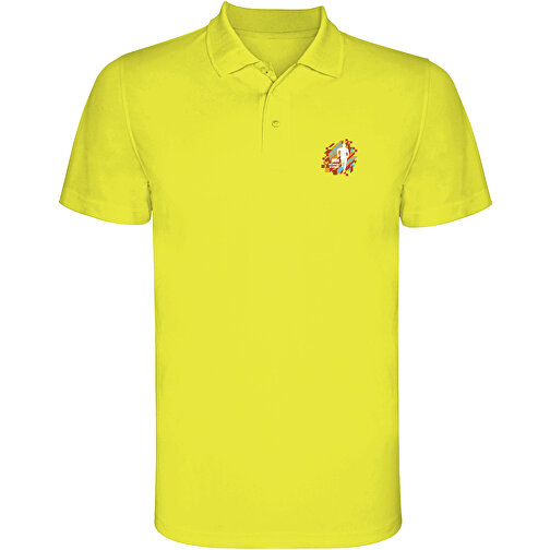 Monzha Sport Poloshirt Für Kinder , fluor yellow, Piqué Strick 100% Polyester, 150 g/m2, 8, , Bild 2