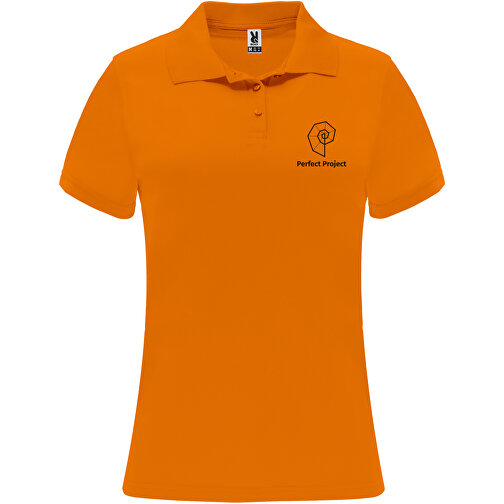 Monzha Sport Poloshirt Für Damen , fluor orange, Piqué Strick 100% Polyester, 150 g/m2, XL, , Bild 2