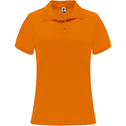 Monzha Sport Poloshirt Für Damen , fluor orange, Piqué Strick 100% Polyester, 150 g/m2, L, , Bild 1